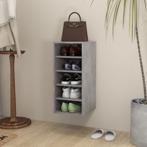 VidaXL Schoenenkast 31,5x35x70 cm bewerkt hout betongrijs