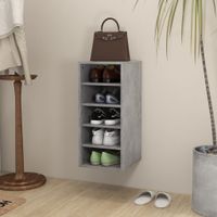 VidaXL Schoenenkast 31,5x35x70 cm bewerkt hout betongrijs