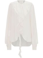 Victoria Beckham blouse en soie à volants - Blanc - thumbnail