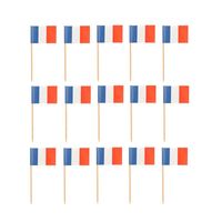 Cocktailprikkers Frankrijk - 500x - rood/wit/blauw - 8cm - Franse vlaggetjes