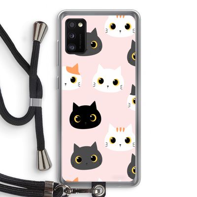 Katten: Samsung Galaxy A41 Transparant Hoesje met koord