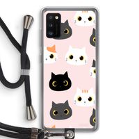 Katten: Samsung Galaxy A41 Transparant Hoesje met koord