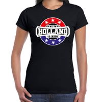 Have fear Holland is here / Holland supporter t-shirt zwart voor dames - thumbnail