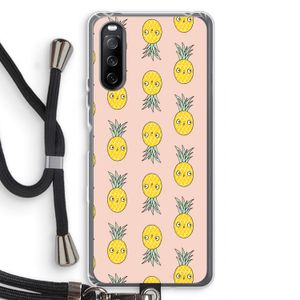 Ananas: Sony Sony Xperia 10 III Transparant Hoesje met koord