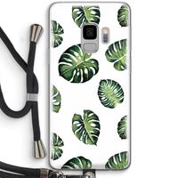 Tropische bladeren: Samsung Galaxy S9 Transparant Hoesje met koord