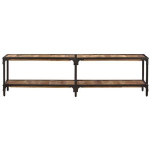 The Living Store TV-kast - Mangohout - Gepoedercoat ijzer - Opbergschap - 150 x 30 x 41 cm