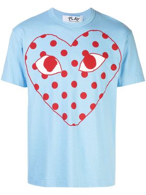 Comme Des Garçons Play t-shirt à logo imprimé - Bleu