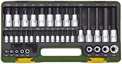 PROXXON Socket wrench set "hex"+"tx",1/2"+1/4"41tlg