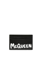 Alexander McQueen porte-cartes en cuir à logo imprimé - Noir - thumbnail