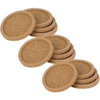 Cosy & Trendy Glazenonderzetters - 12x stuks - bruin - kurk - 10 cm