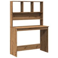 Bureau met schappen 102x45x148 cm bewerkt hout artisanaal eiken Bureau met schappen 102x45x148 cm bewerkt hout artisanaal eiken