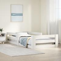 Bedframe zonder matras massief grenenhout wit 90x200 cm