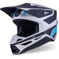 ALPINESTARS S-M3 Heat, Motorcross helm, Mat Zilver-Blauw-Zwart