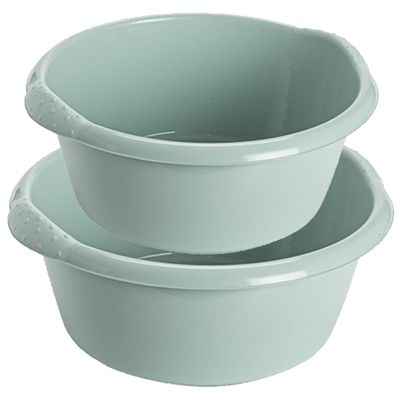 Voordeel set multi-functionele kunststof afwas huishoud teiltjes mintgroen in 2-formaten Voordeel set multi-functionele kunststof afwas huishoud teiltjes mintgroen in 2-formaten