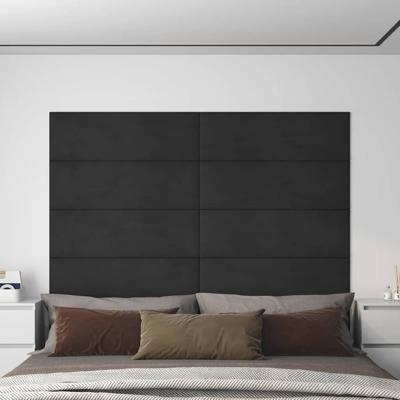 Wandpanelen 12 st 3,24 m² 90x30 cm fluweel zwart