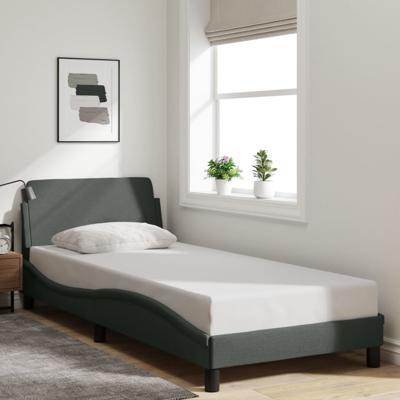 Bedframe zonder matras 80x200 cm stof donkergrijs