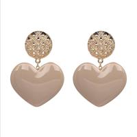 Perzik hart oorbellen retro serie acryl Stud Oorbellen voor vrouwen (licht bruin)