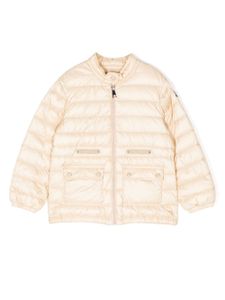 Moncler Enfant veste matelassée à patch logo - Blanc