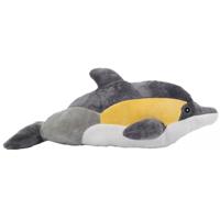 Pia Soft Toys pluche knuffel dier Dolfijn - 35 cm - grijs/geel/wit - zeedieren/vissen - Dolfijnen