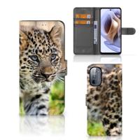 Motorola Moto G31 | G41 | Telefoonhoesje | Met pasjeshouder | Baby Luipaard