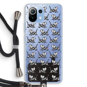 Zwarte poes: Xiaomi Mi 11 Lite Transparant Hoesje met koord