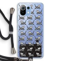 Zwarte poes: Xiaomi Mi 11 Lite Transparant Hoesje met koord