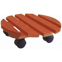 Planten trolley - hout - rond - 30 cm - tot 30 kg - multiroller voor kamerplanten