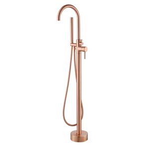 Vrijstaande Badmengkraan Best Design Lyon 120 cm met Handdouche Mat Rose Goud