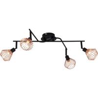 Brilliant Plafondlamp Dalma 4-lichts zwart met roodkoper 21094/76