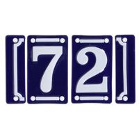 Best for Boots huisnummer 72 - met sierrand - Oudhollands - emaille - blauw/wit