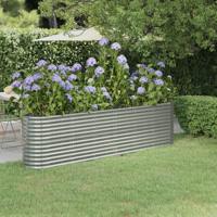 VidaXL Plantenbak 260x40x68 cm gegalvaniseerd staal zilverkleurig