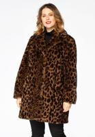 Yoek Mantel fur BROWN | Bruin | Maat 56