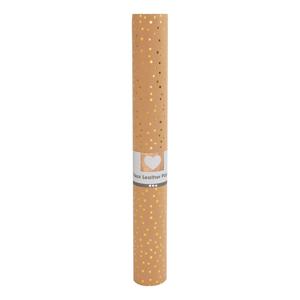 Creativ Company Faux leather papier bruin met stippen, 1m