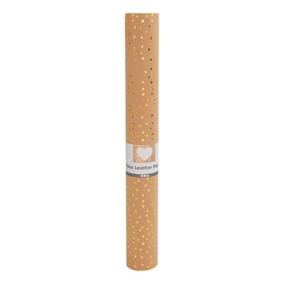 Creativ Company Faux leather papier bruin met stippen, 1m