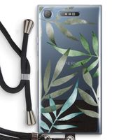 Tropical watercolor leaves: Sony Xperia XZ1 Transparant Hoesje met koord