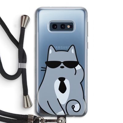 Cool cat: Samsung Galaxy S10e Transparant Hoesje met koord