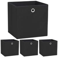 VidaXL Opbergboxen 4 st 32x32x32 cm nonwoven stof zwart