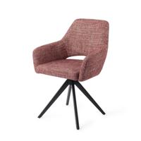 Jesper Home Draaibare Eetkamerstoel 'Yanai' Turn Black, kleur Berry Bars