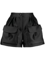 Isabel Sanchis short mini satiné à poches 3D - Noir