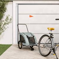 Hondenfietstrailer oxford stof en ijzer grijs