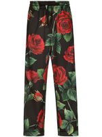 Dolce & Gabbana pantalon de jogging à fleurs - Noir