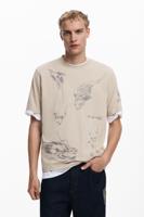 T-shirt met tekeningen van een karper - BLACK - XL