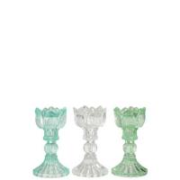 J-Line Kandelaar Roos Koud Glas Mix Assortiment Van Drie