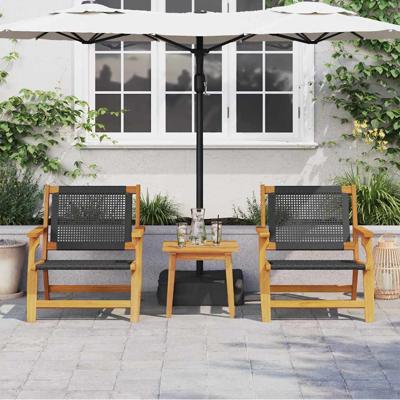 Tuinstoelen met Tafel 3 pcs Zwart 45 x 45 x 40 cm