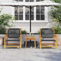 Tuinstoelen met Tafel 3 pcs Zwart 45 x 45 x 40 cm