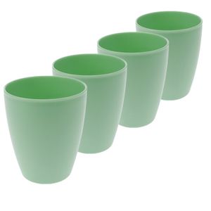 4x drinkbekers kunststof 340 ml groen