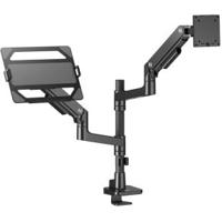 ACT Monitorarm max 49 met laptophouder office premium, gasveer, paalbevestiging, 1 monitor