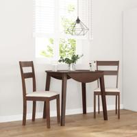 Eetkamerstoelen met kussens 2 st massief hout rubber bruin