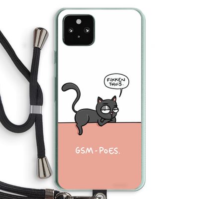 GSM poes: Pixel 5a 5G Transparant Hoesje met koord