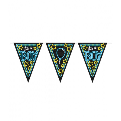 Neon Vlaggenlijn It&apos;s a boy - 10m